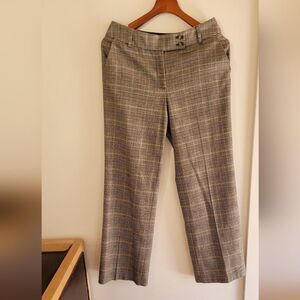 Women's Talbots 8 Wool Cotton Plaid Trousers Preppy Corporate Chic